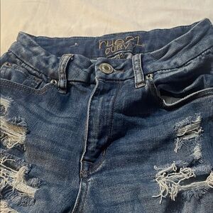 Rue21 Distressed Curvy Dark Blue Boyfriend Jeans